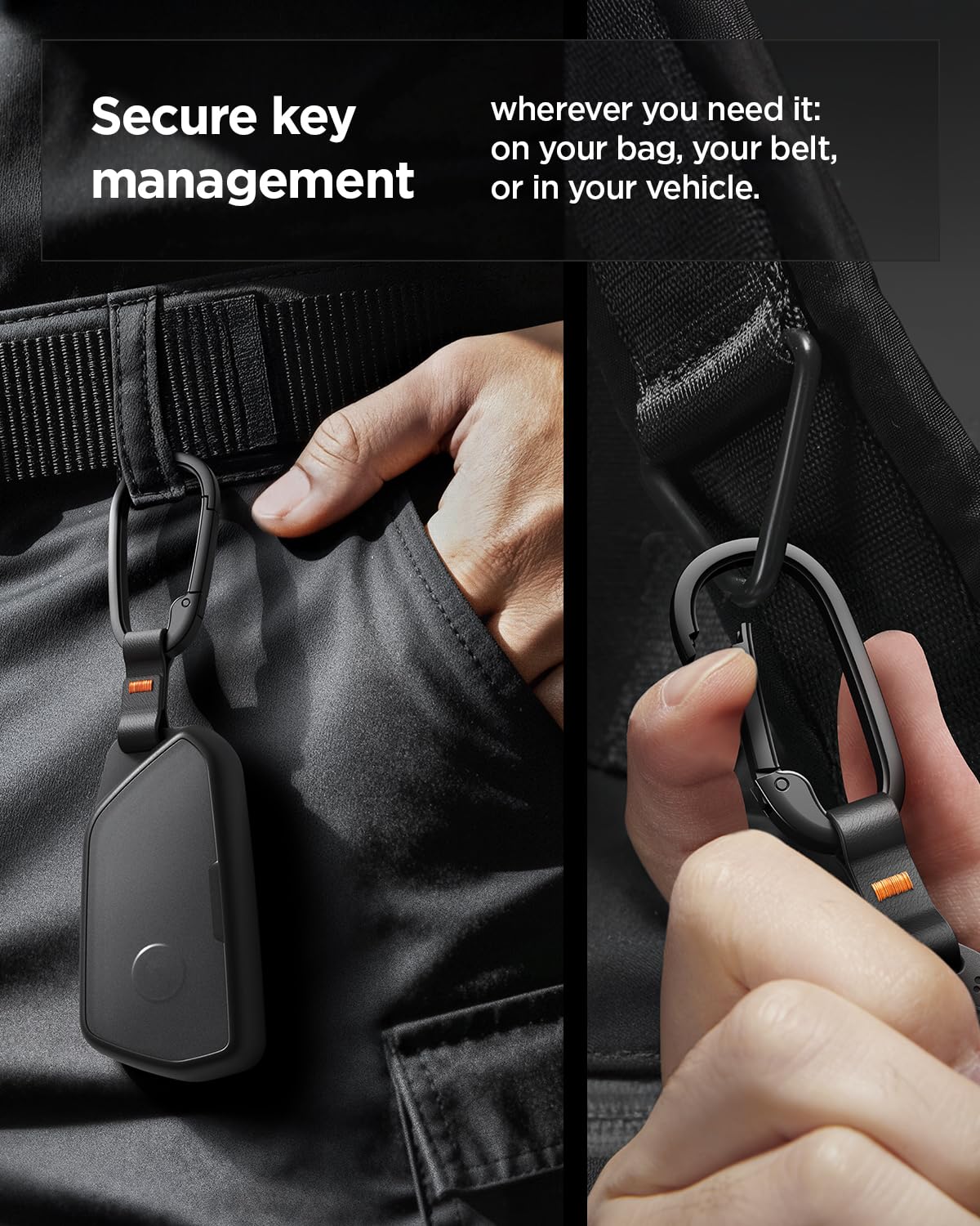 Spigen Light Slim Key Fob Cover with Carabiner Designed for Volkswagen Golf ID4 Tiguan Atlas Smart Key Fobs
