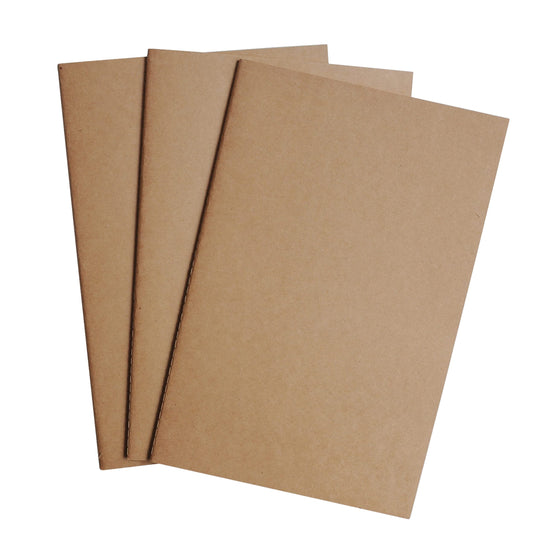 Wanderings Large Blank Travelers Notebook Insert/Large Journal Refill | 7" x 10.7" / 18cm x 27cm | 3 Booklets, 180 Blank Pages | Travelers Notebook Refills for Journals, Diaries, Planners