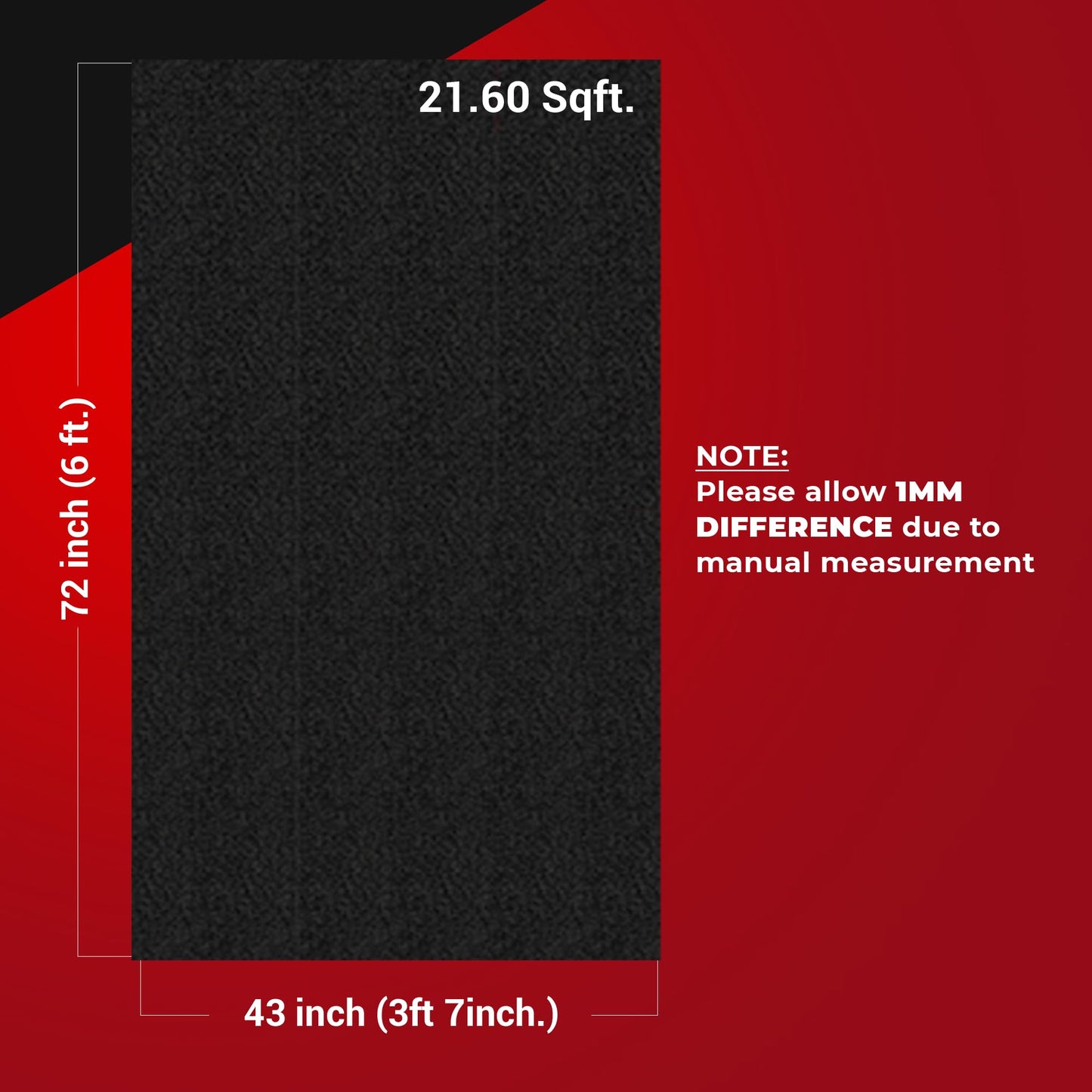 Bbox Black Carpet Non-Woven Febric | Length: 78 inch (6.6 ft.), Width: 40 inch (3.2 ft.) | for Speaker Sub Box Carpet Home, Auto, RV, Boat, Marine, Truck & Car Trunk Liner