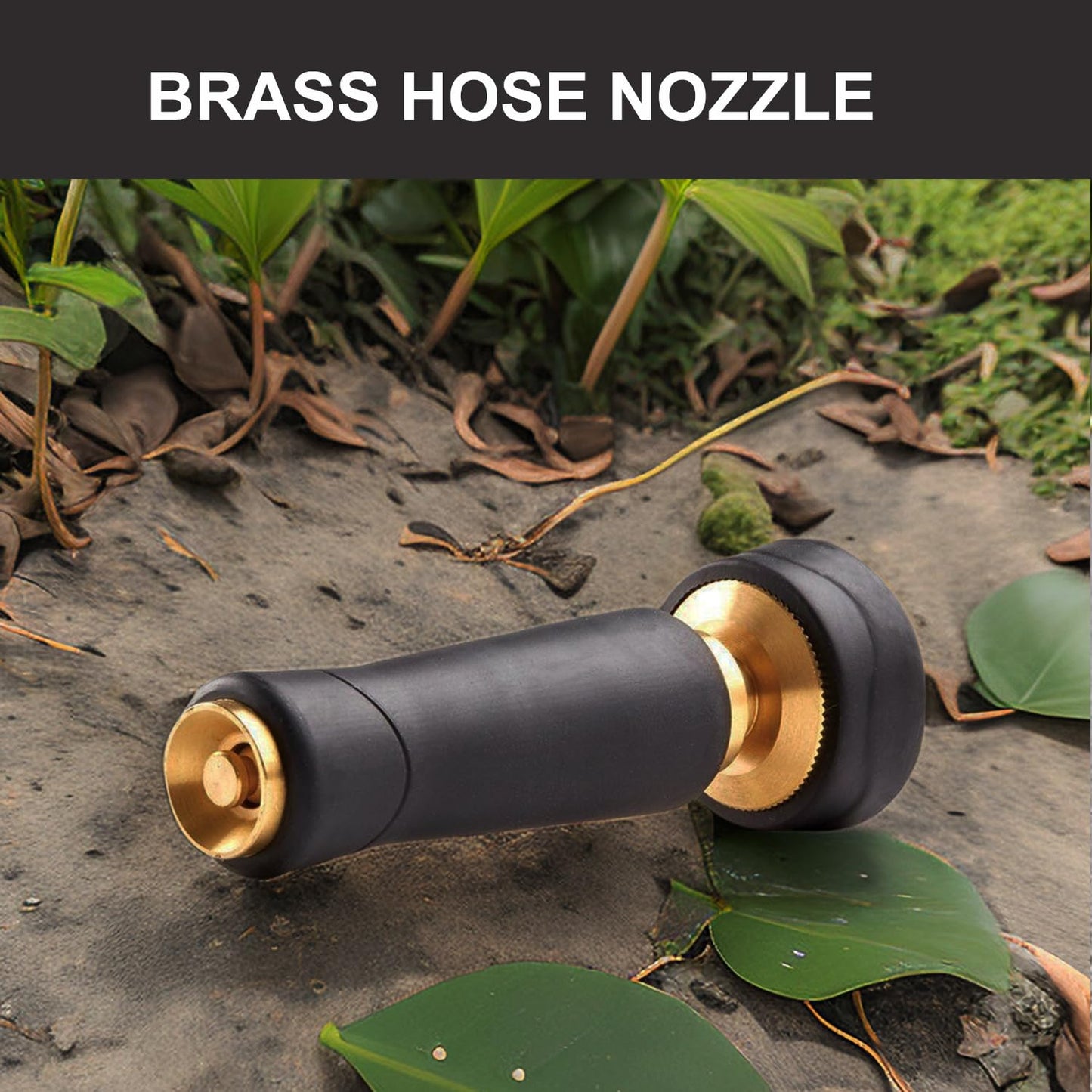 Brass Hose Nozzle, 2 Pack Heavy-Duty Adjustable Garden Twist Hose Nozzle Shut Off Valve, Suitable for Watering Flowers, Lawns, Cleaning Ground, Cleaning Car
