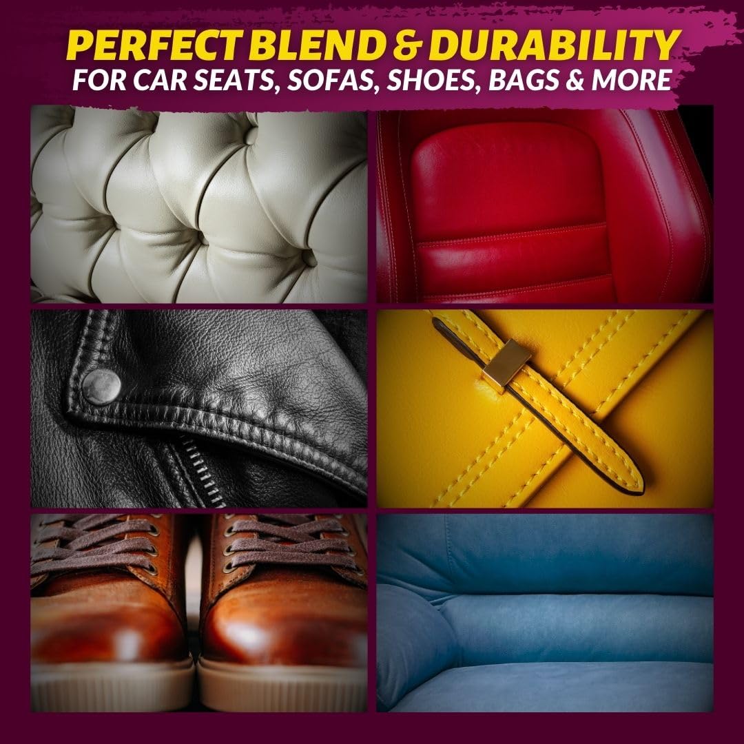 Coconix Leather & Vinyl Repair Kit | Fix Tears, Holes, Scratches, and Peeling on Leather and Vinyl Furniture, Car Seats, and Jackets | Easy Application with Customizable Colors