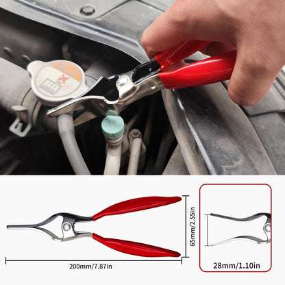 WISEUP 4PCS Hose Clamp Pliers Set - Includes 27" Long Reach Wire Spring Plier, Clic-R Type Pliers, Hose Remover & Flat Band Clamp Tool - for Automotive Fuel, Oil, Coolant, Radiator Hoses