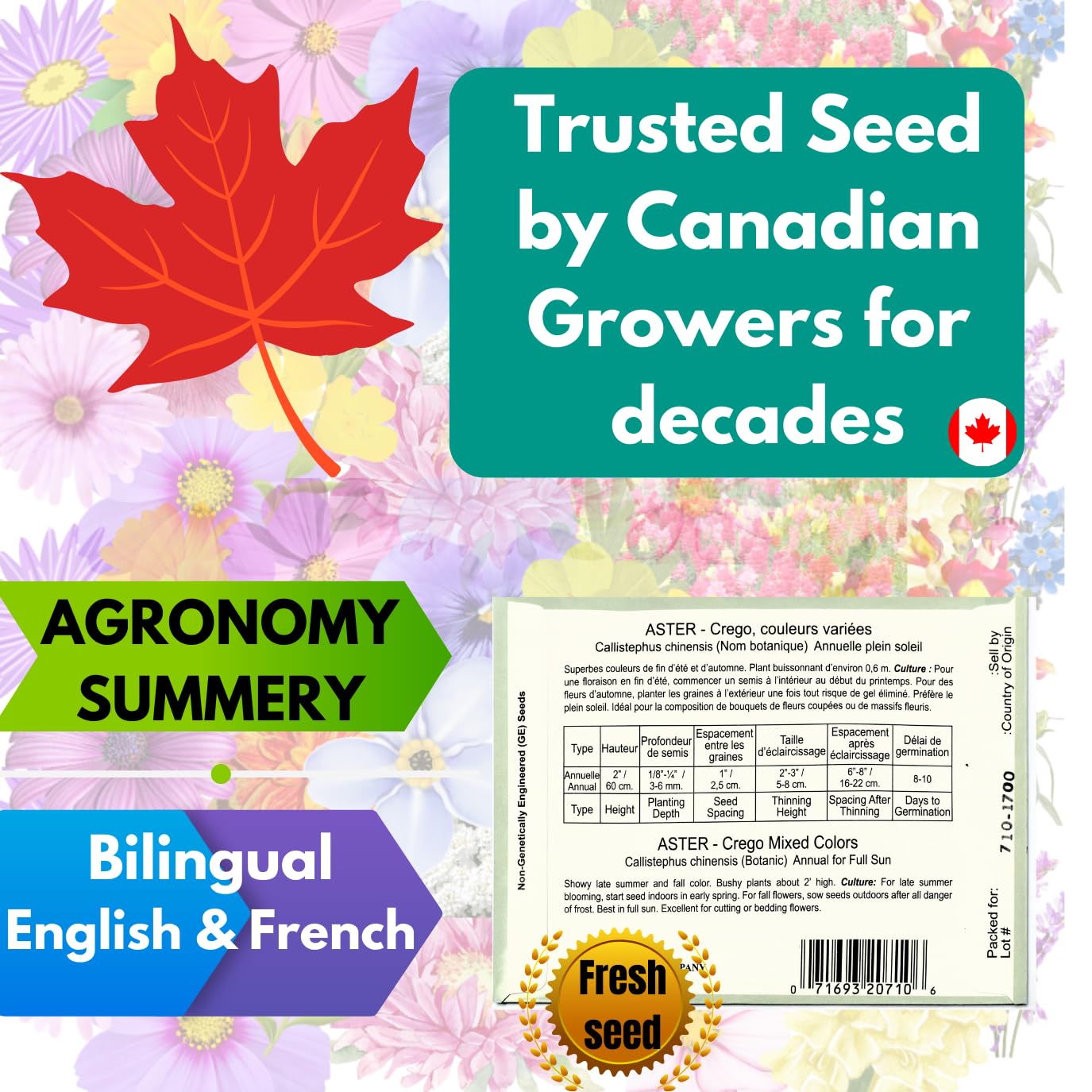 25 Packs Sachets Flowers Varieties Heirloom Seeds Packets Seeds with 25 Planting Labels 100% Non-GMO. Sachets de graines potagères