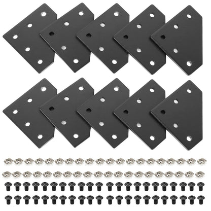 2020 Aluminum Extrusion Connector Bracket Set Included 8PCS Joint Plates,40Pcs M5 L-Slot Nuts and 40Pcs M5x8mm Hex Socket Cap Screw for 2020 Series Aluminum Profile 3D Printer Frame