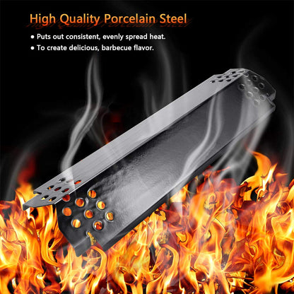 Uniflasy 14.6" Grill Heat Plates for Nexgrill 720-0888, 720-0888N, Members Mark 720-0882D, Dyna-Glo Gas Grill, Porcelain Steel Flame Tamer, Flavor Bar Replacement Parts for Nexgrill 720-0888, 5 Pack