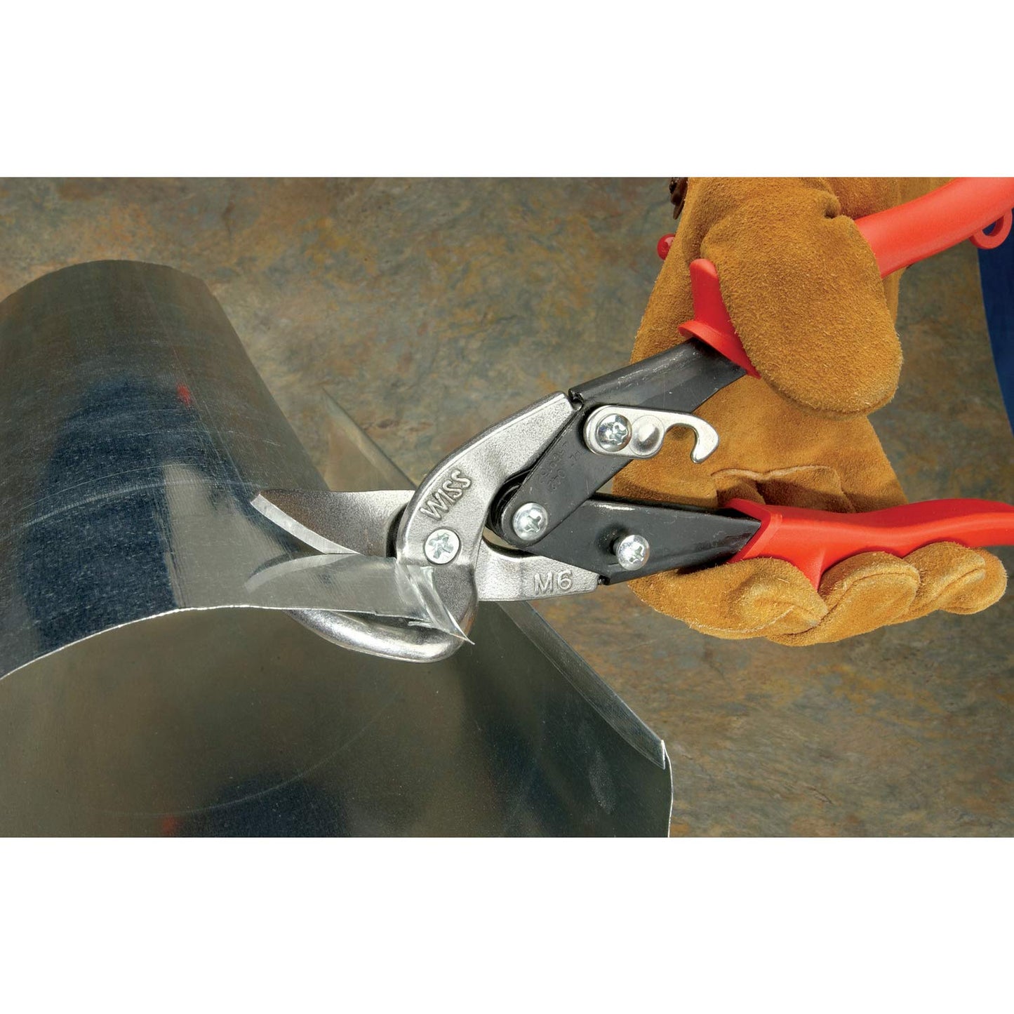Crescent Wiss 9-1/4" Metalmaster Offset Straight and Left Cut Aviation Snips - M6R , Red