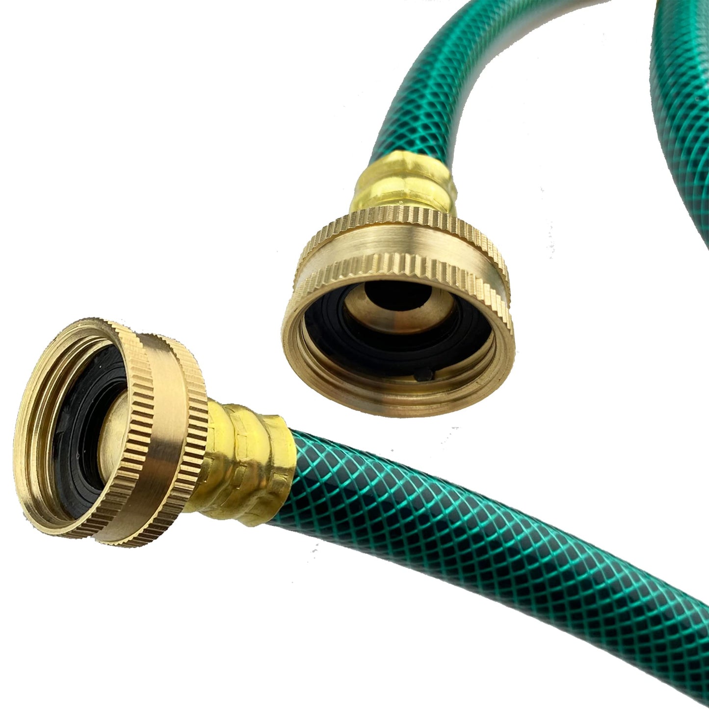 Darnassus PVC Garden Hose 1/2 Inch Green Heavy Duty Water Hose with Solid Brass Fittings,No Leaking, Flexible,for outdoors,Lawns,Patio (15 FT, Green, Brass Fittings)
