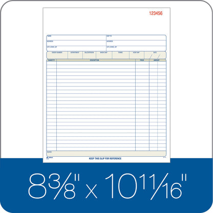 Adams Order Book, 8.38 x 10.69 Inch, 3-Part, Carbonless, 50 Sets, White, Canary, Pink (TC8100)