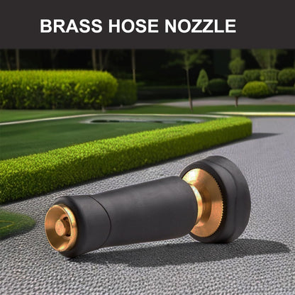 Brass Hose Nozzle, 2 Pack Heavy-Duty Adjustable Garden Twist Hose Nozzle Shut Off Valve, Suitable for Watering Flowers, Lawns, Cleaning Ground, Cleaning Car