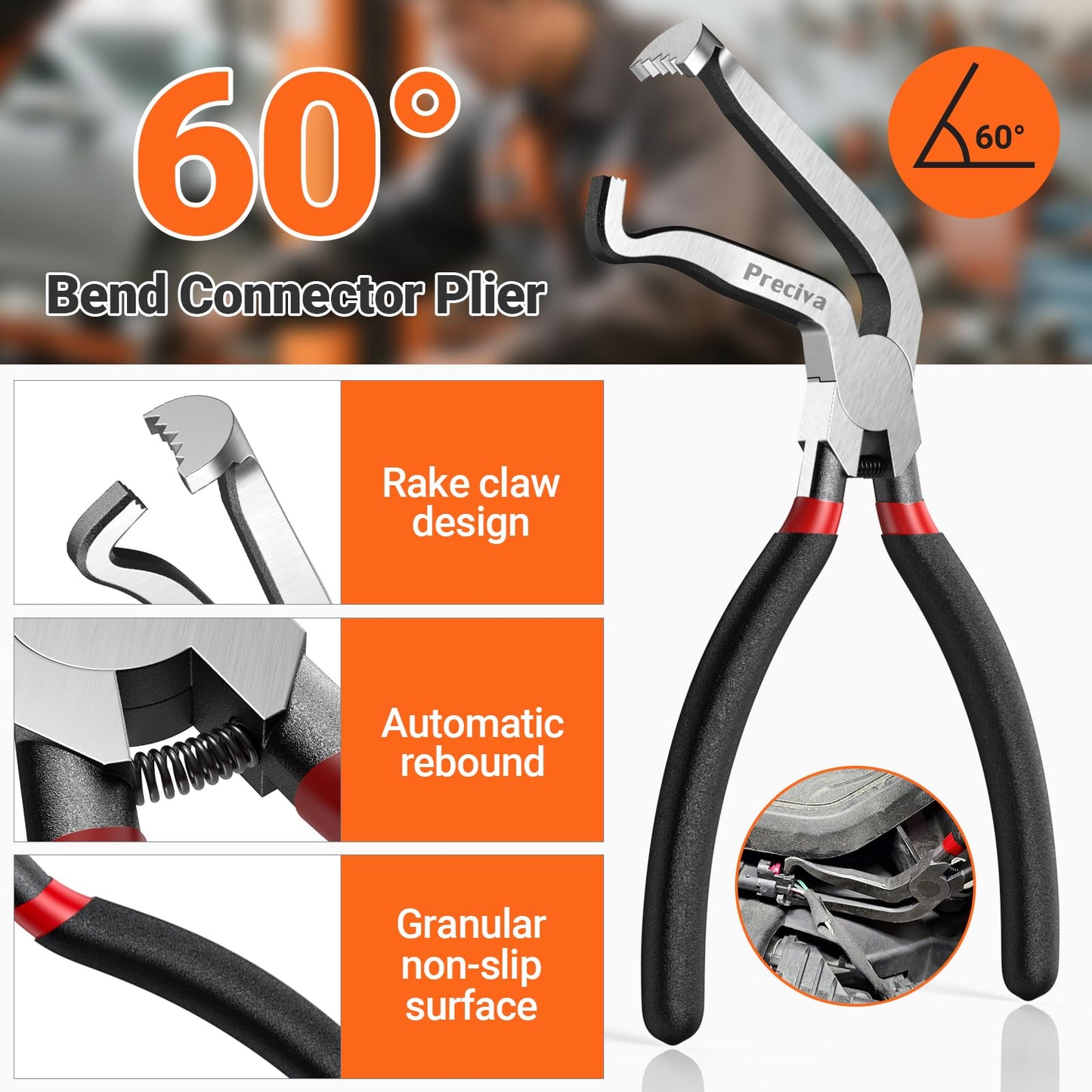 Preciva 3 PCS Electrical Disconnect Pliers, Automotive Electrical Connector Pliers, Electric Plug Plier Connector Separator for Cars, Automotive Wire Locking Push Tab