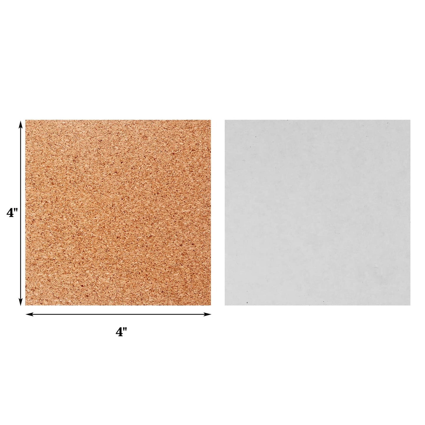 Self Adhesive Cork Squares, 100 PCS 4 x 4 Inch Strong Cork Adhesive Sheets, Reusable Cork Board Cork Backing Sheets, Mini Wall Cork Tiles Mat for Coasters and DIY Crafts