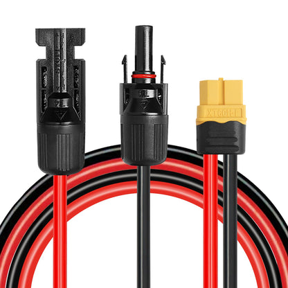 MOOKEERF Solar to XT60 Extension Cable 10AWG 6FT Solar Connector to XT60 Adapter Cable for Portable Power Station Battery Pack
