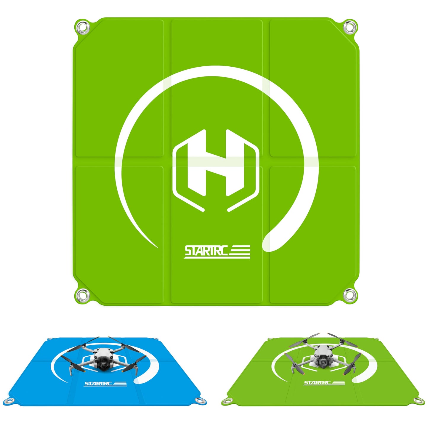 STARTRC Drone Landing Pad, Universal Waterproof Portable Fast-Foldable Helipad for Mini 5 Pro/4/3/2 SE/4K/DJI Neo/Flip/Mavic 3/RC Quadcopters (Blue-green, 26-inch/65cm)