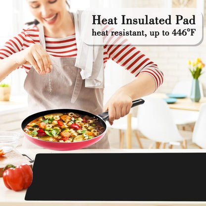 Silicone Mats for Kitchen Counter, Large Silicone Countertop Protector, Nonskid Heat Resistant Desk Saver Pad, Multipurpose Mat, Placemat (XL-28" x 20"x 0.06", Black)