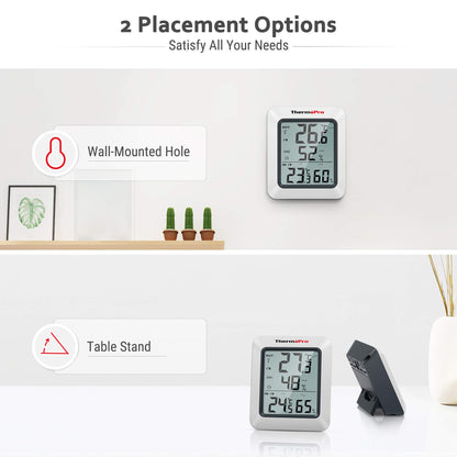 ThermoPro TP60B Digital Hygrometer Indoor Outdoor Thermometer Wireless Temperature and Humidity Gauge Monitor Room Thermometer with 500ft/150m Range Humidity Meter