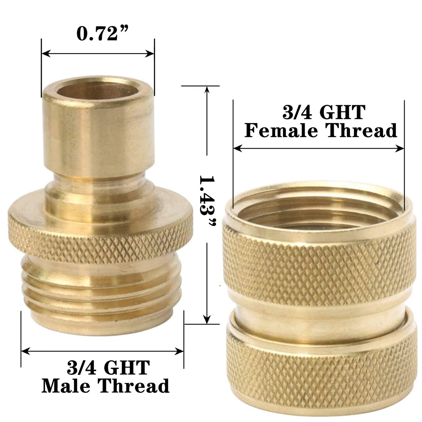 VASLON Garden Hose Quick Connect Fittings Brass Hose Quick Connector Water Hose Connector 3/4" GTH Thread Connector (3 Female Coupler+ 6 Male Nipples)