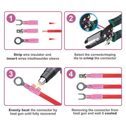 KYHSHJ Female Spade Connectors - Heat Shrink Spade Connector Kit - Quick Disconnect Wire Connectors - Electrical Spade Terminals - Blue 16-14AWG 150 PCS