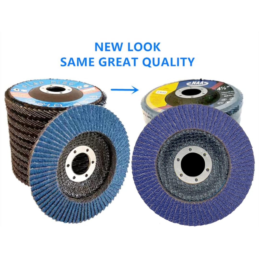 WA 10PACK - 4 1/2" x 7/8" Zirconia Flap Sanding Disc Grit 40, Standard Density Grinding Wheel for Angle Grinder, Grinding Wheels for Stainless Steel/Metal, T29, 4 1/2 Inch (40#)