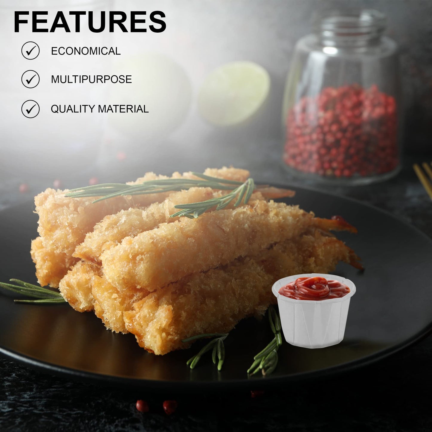 MT Products Individual Paper Portion Cups 1 oz. - Disposable Souffle Cups (Pack of 350) - Made in The USA