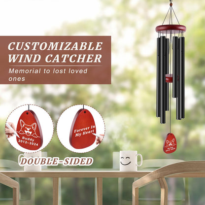 Remiawy Wind Chimes Outdoor, 37" Large Deep Tone Windchimes with 6 Aluminum Tubes, Sympathy Gift for Loss Loved One, Memorial Wind Chimes for Outside Garden Patio Yard Balcony Courtyard and Home Decor