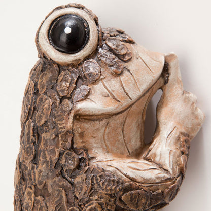 Bits and Pieces - Keep Quiet Frog Tree Peeker - Durable Polyresin Animal Tree-Hugger Sculpture - Lawn and Garden Outdoor Décor Statue