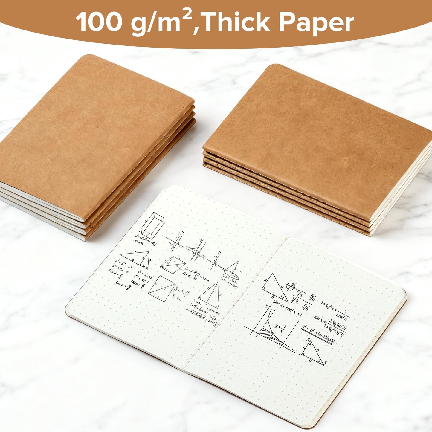 18 Pack A6 Notebooks, 100GSM, Bullet Dotted Journal, Notepad, Pocket Notebook, HOMEMARS Notepads, 10x14cm, 60 Pages, for Students, Writing, Classroom, Travel, Business, Dotted,Thick Paper