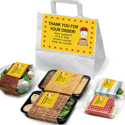 250 Pcs Tamper Evident Labels Thank You for Your Order Stickers 2 x 3 Inch - Food Delivery Tamper Evident Sealed for Freshness Labels Stickers for Food Package Takeout