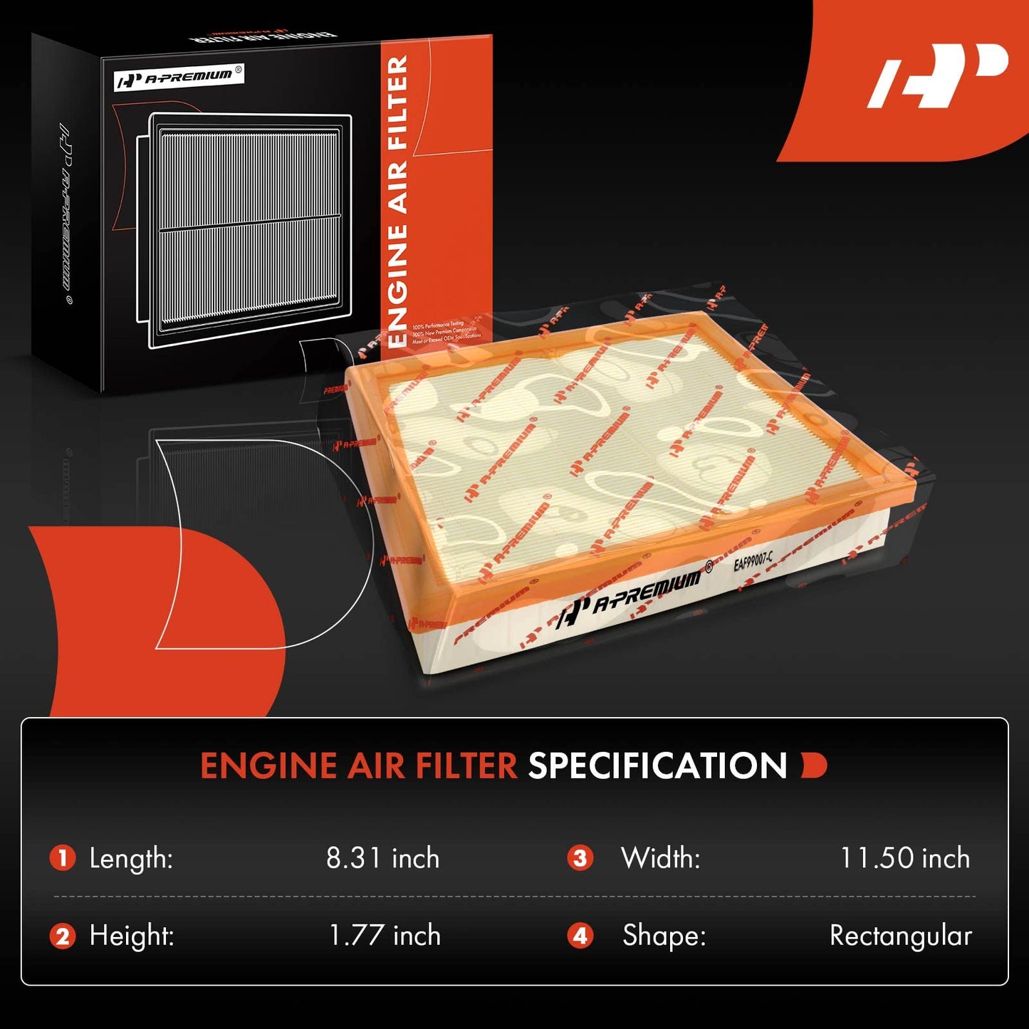 A-Premium Engine Air Filter Compatible with BMW X1 16-22, X2 18-22 & Mini Cooper 15-23, Cooper Clubman 16-23, Cooper Countryman 17-23, 1.5L 2.0L