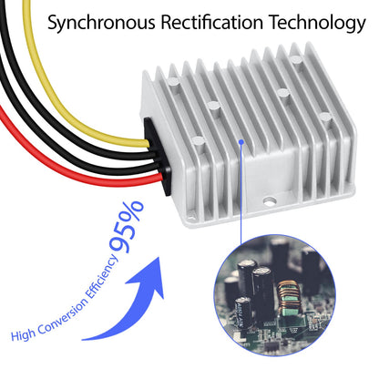 LeMotech DC 12v to 24v Converter 5A 120W Step Up Converter Voltage Reducer IP68 Waterproof Transformer for Golf Cart Truck Boat Vehicle