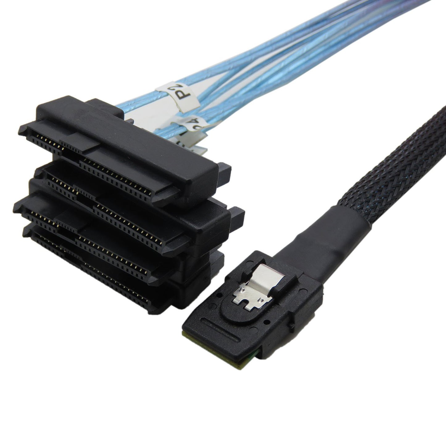 YIWENTEC Mini SAS 36 SFF-8087 to (4) SFF-8482 Connectors with SATA Power 1 m