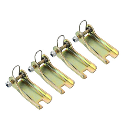 PATIKIL 2 Inch 50mm Hook Safety Latch Kit, 4 Pack Metal Towing Hitch Replacement for Clevis Hook Trailer, Golden Tone