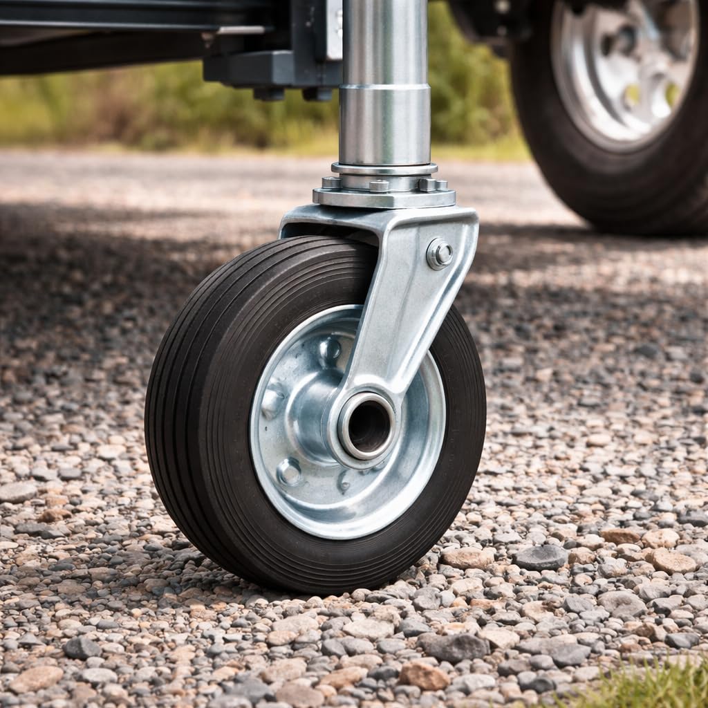 Wheel, Trailer Jack Universal Wheel with 6 Inch Diameter and 1200 Lbs Load Capacity, Swivel Caster Wheels for Lawn Mowers, Utility Carts, Rubber Clad Iron Construction