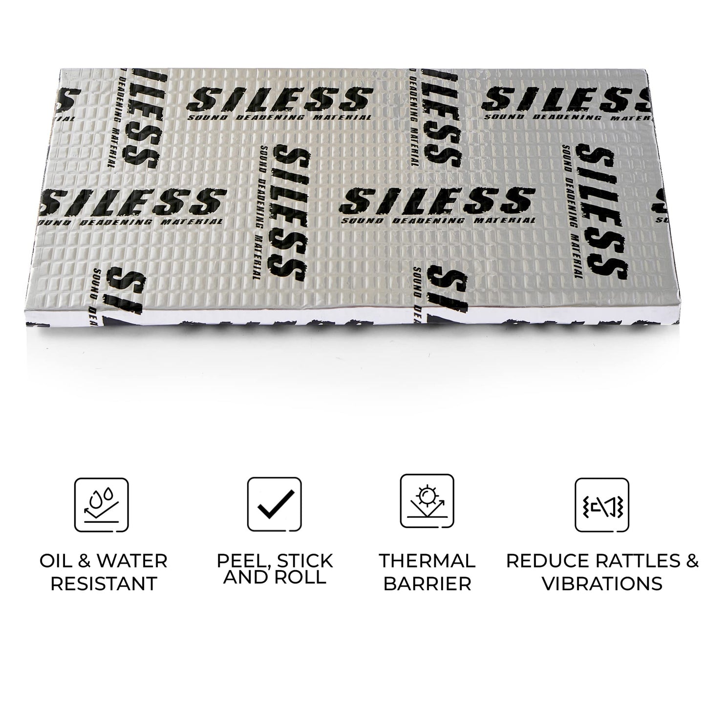 Siless 80 mil (2mm) 10 sqft (0.95 sqm) Car Sound Deadening mat - Butyl Automotive Sound Deadener - Noise Insulation and Vibration Dampening Material (10 sqft)
