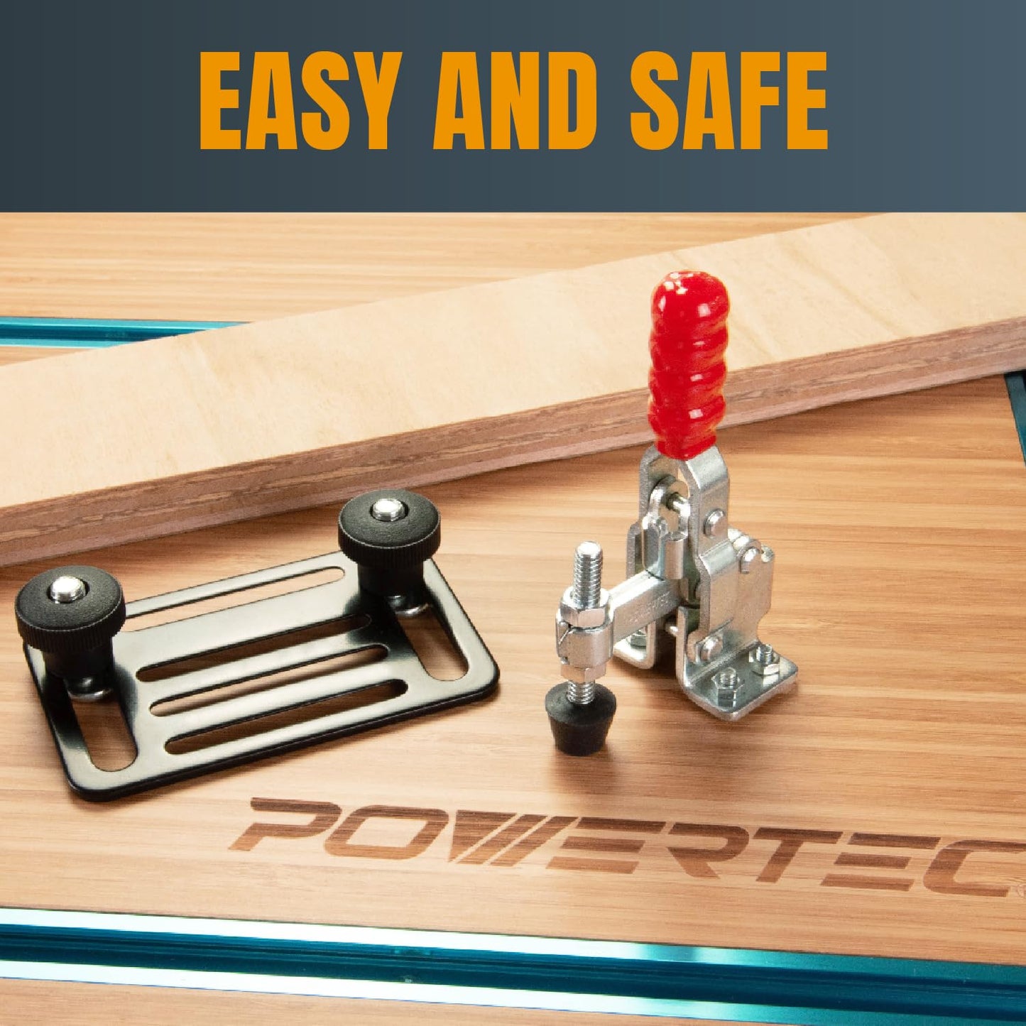 PowerTec 20335 Vertical Quick-Release Toggle Clamp, 500lbs Capacity, 12130, 2PK