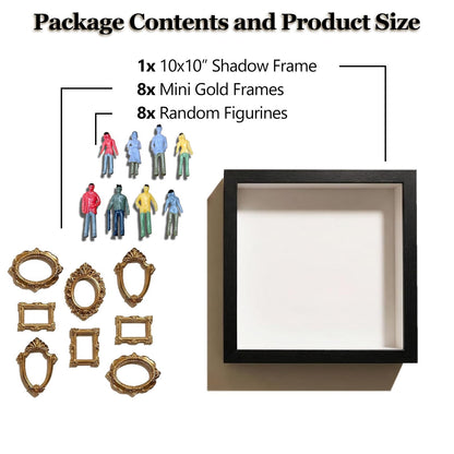 DIY Mini Museum Silhouette Box, Museum of Us Box Celebrate Your Unique Memories in Style, Personalized Photo Shadow Boxes Display with 8pcs Mini Museum Figurines & 8pcs Gold Mini Frames