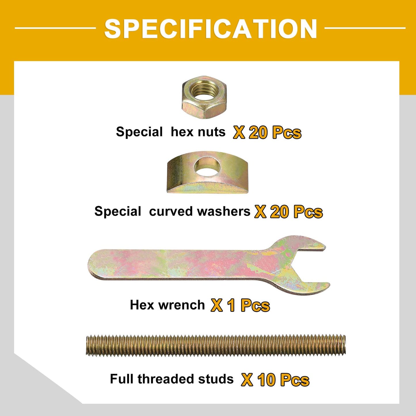 uxcell Countertop Connector, 5/16" x 3-1/2" Desktop Fastener Furniture Connecting Kit Used to Connect Table top Bed Butcher Block Countertops 10Pcs