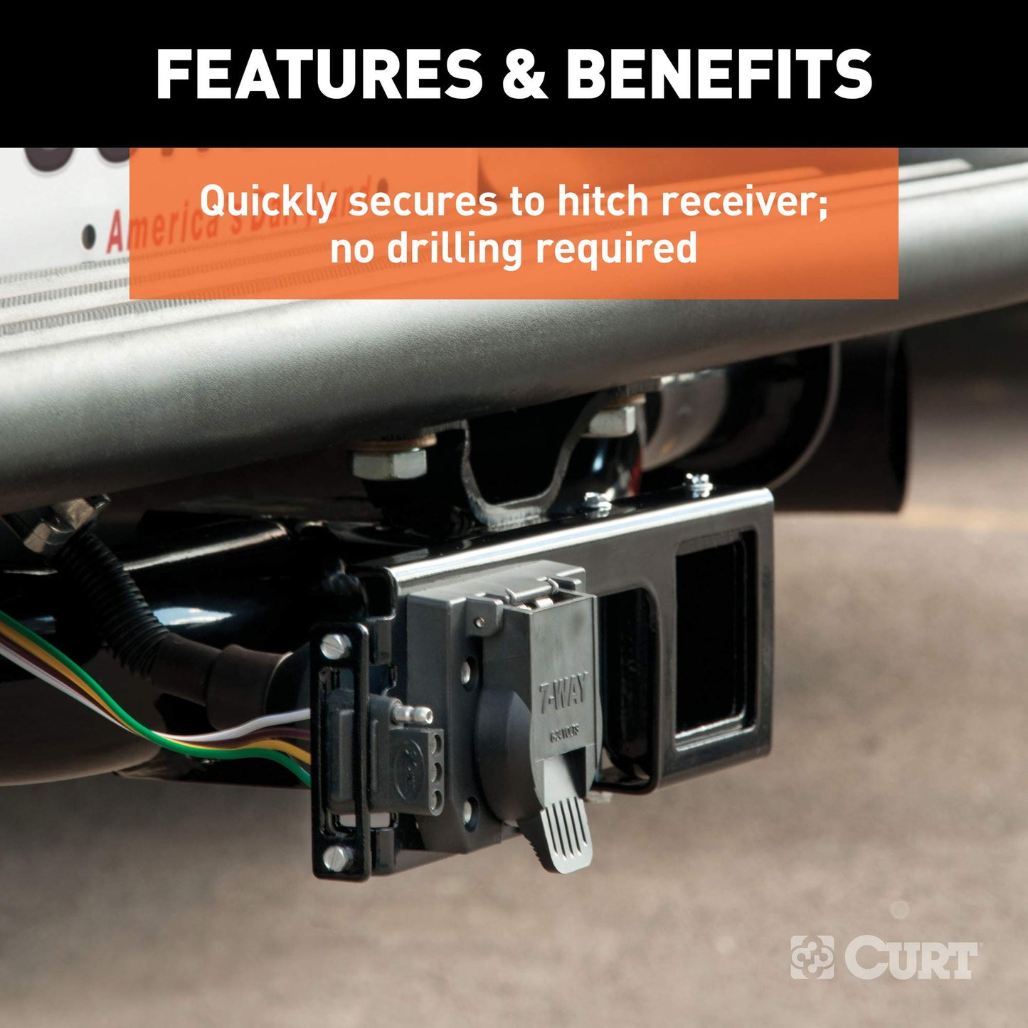 Curt 58000 Easy Mount Electrical Bracket for 2" Receiver Tube