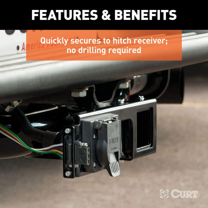 Curt 58000 Easy Mount Electrical Bracket for 2" Receiver Tube