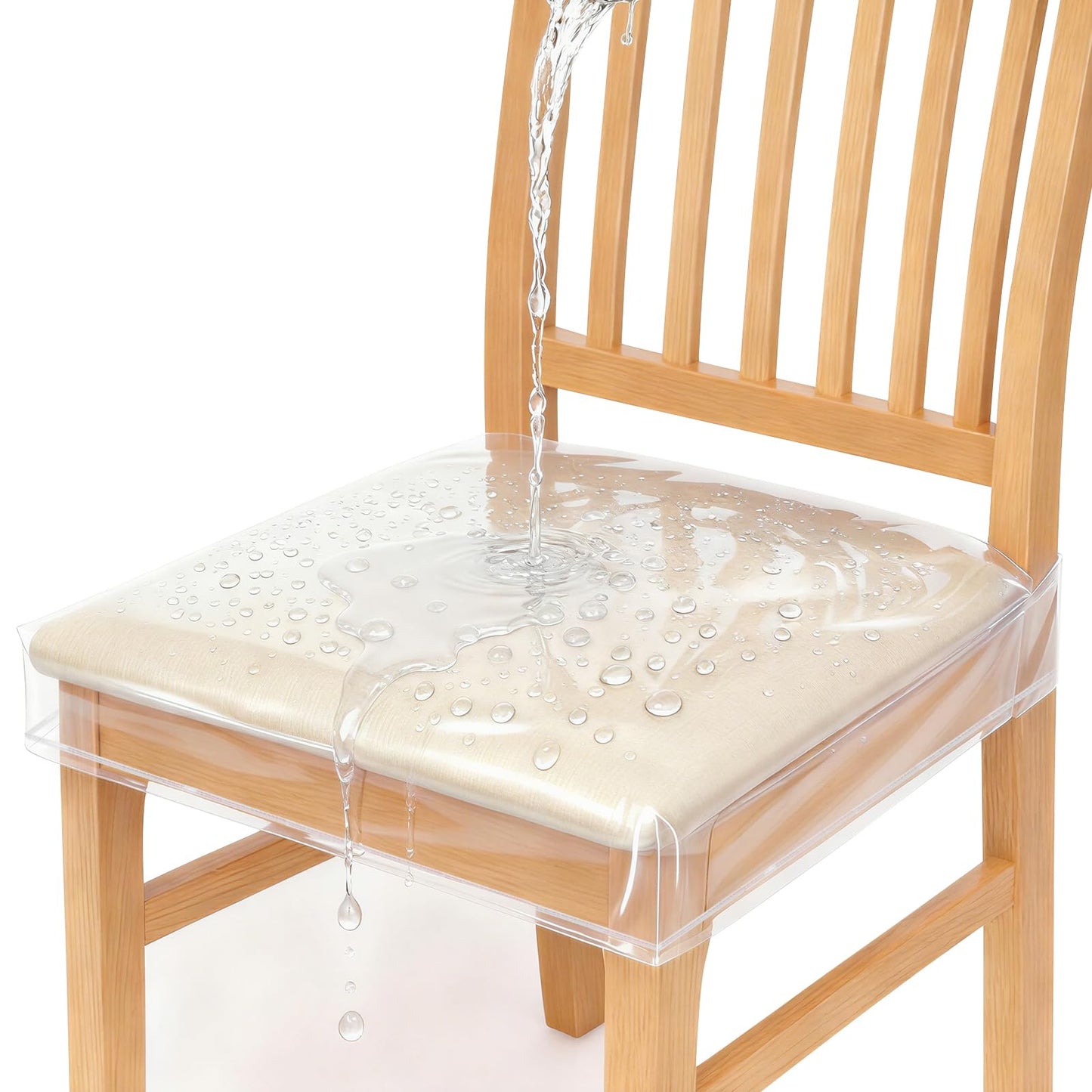 Zipcase [4 Pack Stain, Water and Kitty Scratch Resistant Dinning Chair Covers/slipcovers Chair Protector Waterproof PVC 19x17 inches Bigger Size with Adjustable Belt Strap for Most Chair, Set of 4