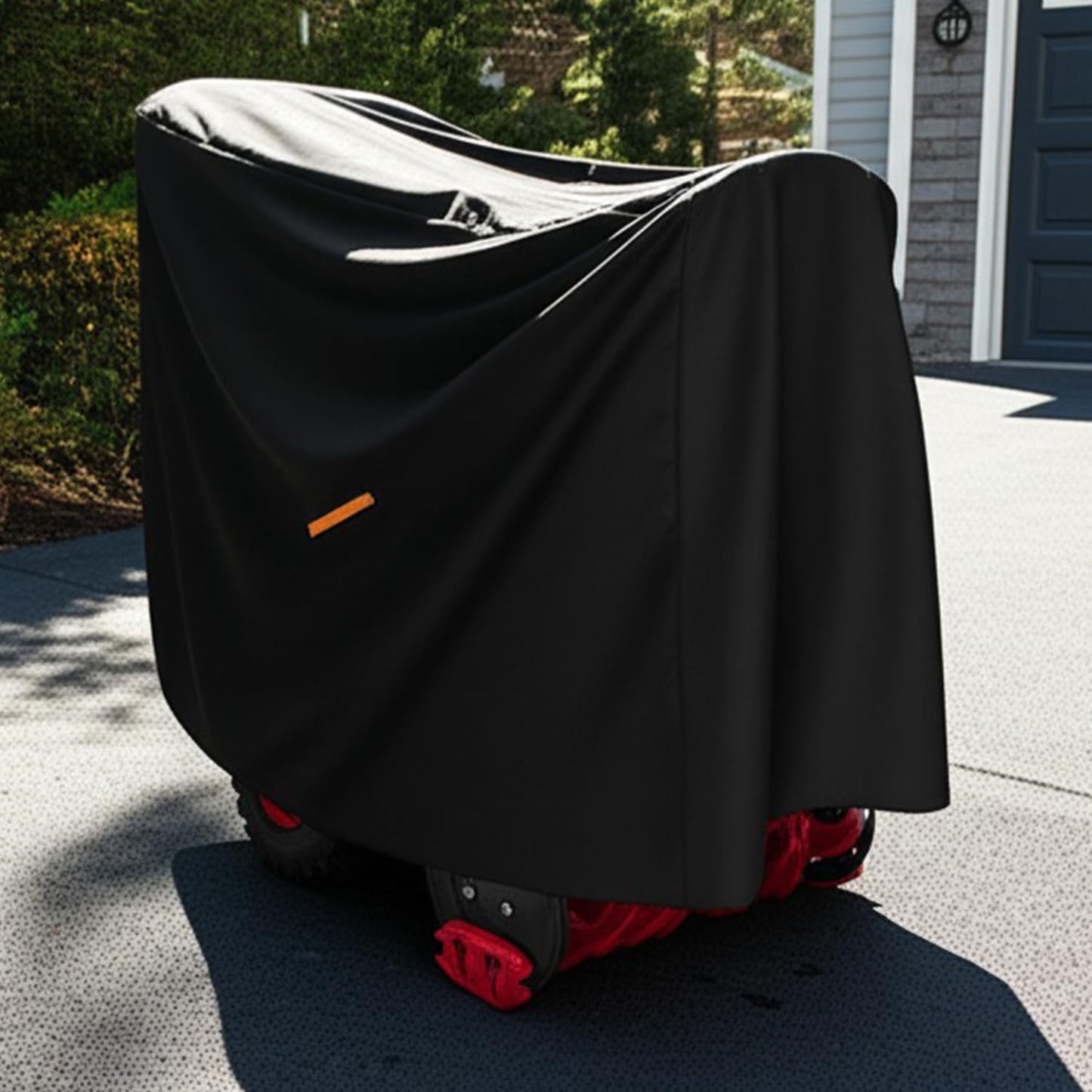 Snow Thrower Cover Waterproof Heavy Duty Oxford Snow Blower Cover with Windproof Buckles and Elastic Cord for Outdoor Electric All Weather Protection (Black, 120 x 81.5 x 101.6 cm)