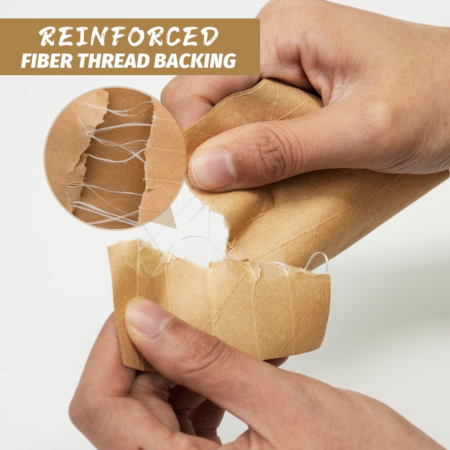 TAPEBEAR Water Activated Tape, Fiber Reinforced Gummed Tape 2inch x 165ft, Eco-Friendly Kraft Paper Tape Biodegradable Brown Packing Tape for Security Sealing, Heavy Duty Packaging and Shipping,3Rolls