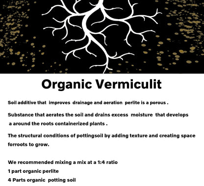 Professional Grade Horticultural Organic Vermiculite and Perlite (Vermiculite, 9.5L-10qt)
