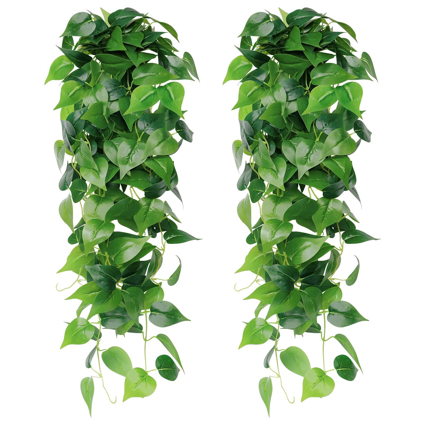 SOMYTING 2Pcs Artificial Hanging Plants 3.6ft Fake Ivy Vines Scindapsus Leaves Vine Greenery Hanging Plants for Home Garden Wedding Party Indoor Outdoor Wall Decorations (Scindapsus Leaves)