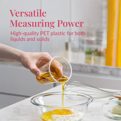 Prestee 50 Disposable Measuring Cups, 8 oz - Epoxy Resin Mixing Cups, Plastic & Paint - Liquid & Dry Measuring for Baking Supplies & Tools