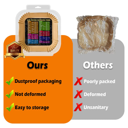 Air Fryer Liners, Airfryer Liners Disposable Square 9 Inch for 5-8QT Basket, Parchment Paper for Air Fryer Non-Stick Air Fryer Paper, Food Grade Air Fryer Parchment Paper Liners for Roasting Microwave