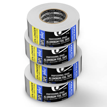 Tape Plus Professional Grade Aluminum Foil Tape - 2 Inch by 210 Feet (70 Yards) - Perfect for HVAC, Sealing & Patching Hot & Cold Air Ducts, Metal Repair, and Much More