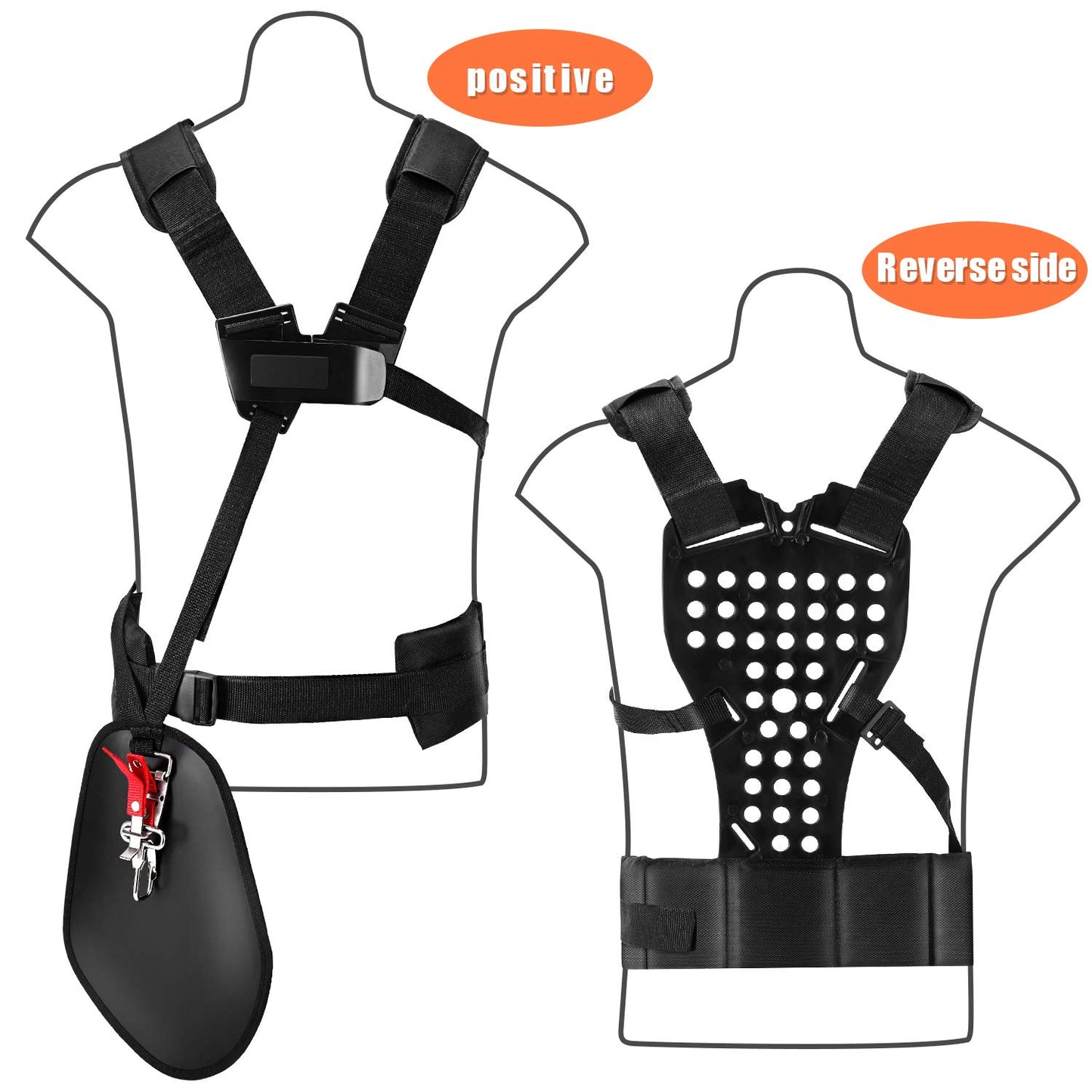 VIABRICO Trimmer Shoulder Strap Padded Belt Double, for Brushcutters Trimmers Strimmer Harness, Garden Lawn Mower Nylon Belt fit for Brush Cutter Kit