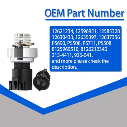 PS690 12673134 Oil Pressure Sensor & Socket for Chevy Silverado 1500 2500 3500 Express Avalanche Camaro Tahoe Colorado Cruze Equinox Suburban &GMC Savana Sierra Yukon Canyon Replaces 926041