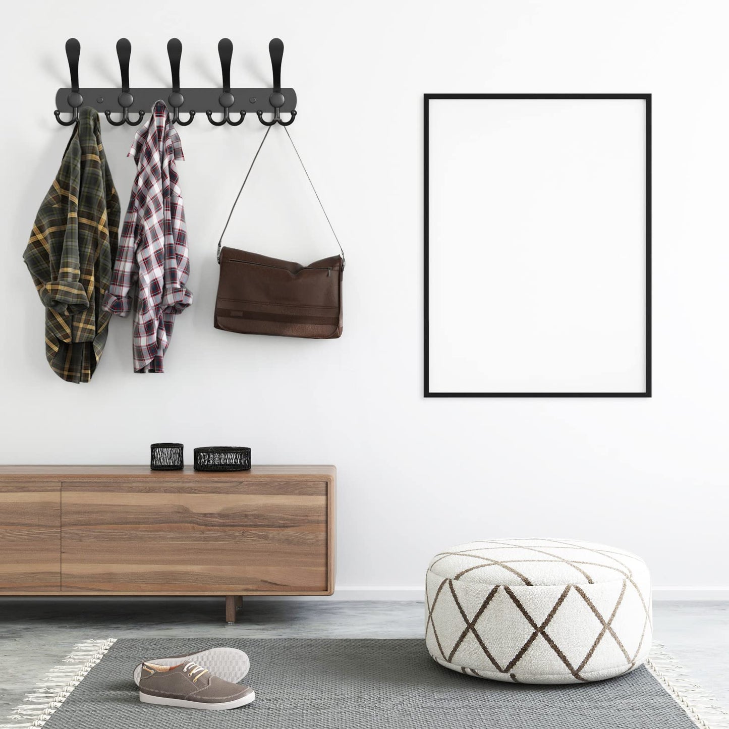 Coat Hooks Wall Mounted (2 Pack) - Stainless Steel Coat Racks -Heavy Duty Wall Coat Hanger - For Hanging Hat Towel Purse Robes - Ideal for Entryway, Hallway, Kitchen, Bathroom, Bedroom