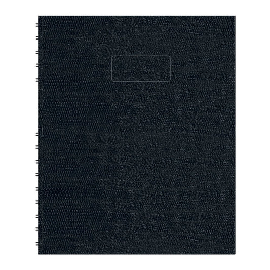 Blueline® NotePro™ Undated Daily Planner, Twin-Wire Binding, Lizard-Like Hard Cover, 192 Pages, Bilingual, 9-1/4" x 7-1/4", Black (A29C.81B)